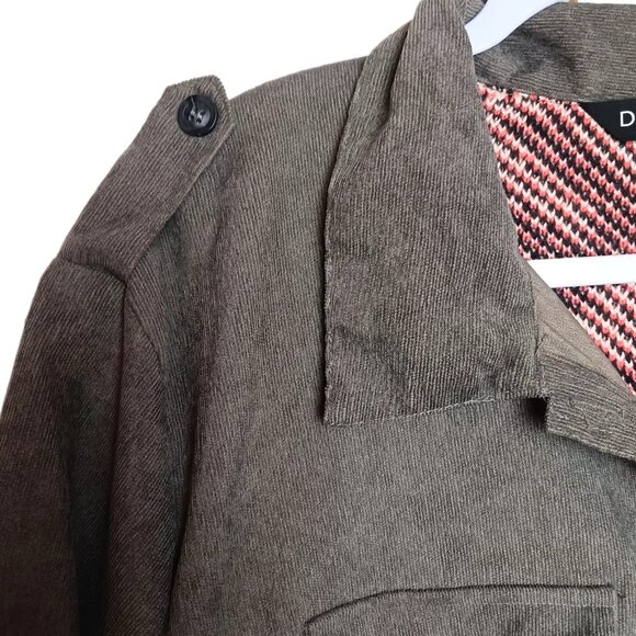 Davi & Dani Corduroy Aztec Knit Shacket Gray Size 3XL - Picture 9 of 15